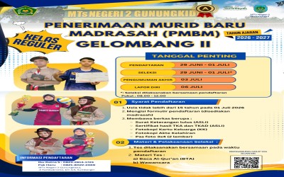 PMBM  GELOMBANG 2 MTSN 2 GUNUNGKIDUL